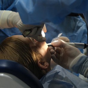 Woman getting dental treatment