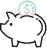 Illustrated piggy bank icon