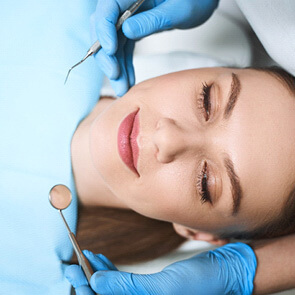 woman relaxed in the dental chair