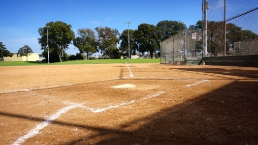Empty baseball field in a park