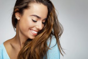 woman smiling profile