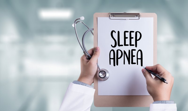 Closeup of clipboard with the words sleep apnea